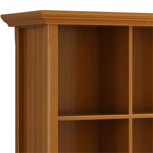 Simpli Home Acadian Wood 9 Cube Bookcase and Unit in Light Golden Brown