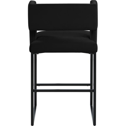 Meridian Furniture Caleb Black Velvet Counter Stool