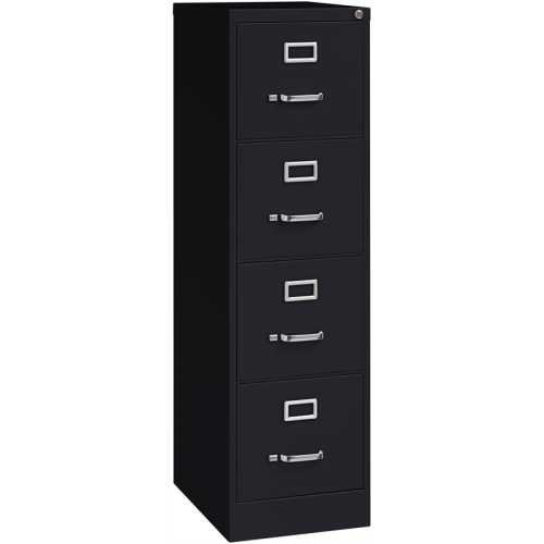 Bowery Hill 22"D Metal 4 Drawer Letter Width Vertical File Cabinet Black