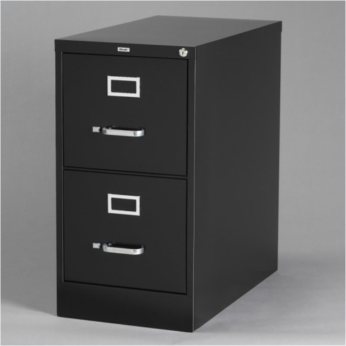 Bowery Hill 22"D Metal 2 Drawer Letter Width Vertical File Cabinet Black