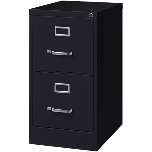 Bowery Hill 22"D Metal 2 Drawer Letter Width Vertical File Cabinet Black