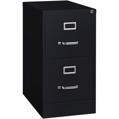 Bowery Hill 22"D Metal 2 Drawer Letter Width Vertical File Cabinet Black
