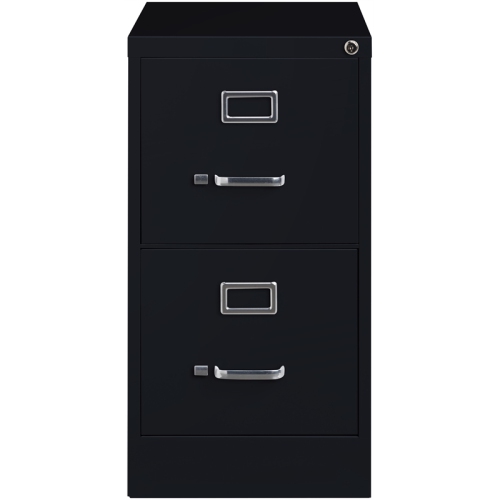 Bowery Hill 22"D Metal 2 Drawer Letter Width Vertical File Cabinet Black