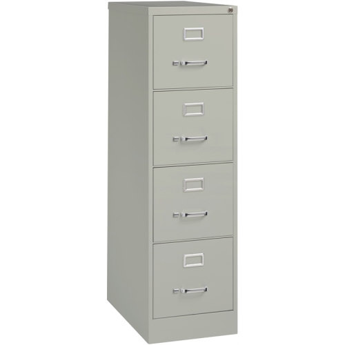 Bowery Hill 22"D Metal 4 Drawer Letter Width Vertical File Cabinet Light Gray