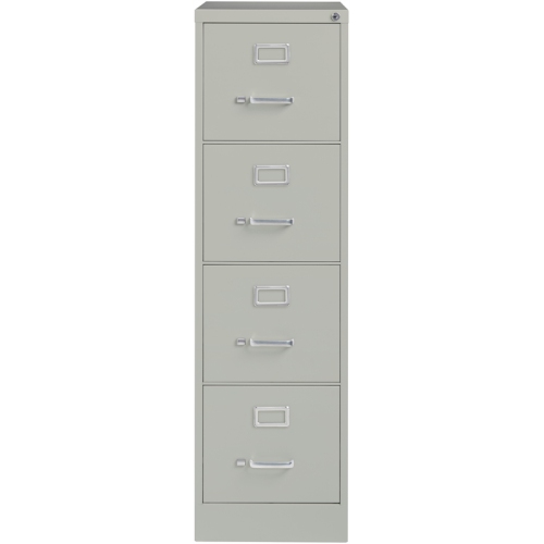 Bowery Hill 22"D Metal 4 Drawer Letter Width Vertical File Cabinet Light Gray
