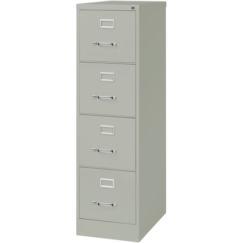 Bowery Hill 22"D Metal 4 Drawer Letter Width Vertical File Cabinet Light Gray