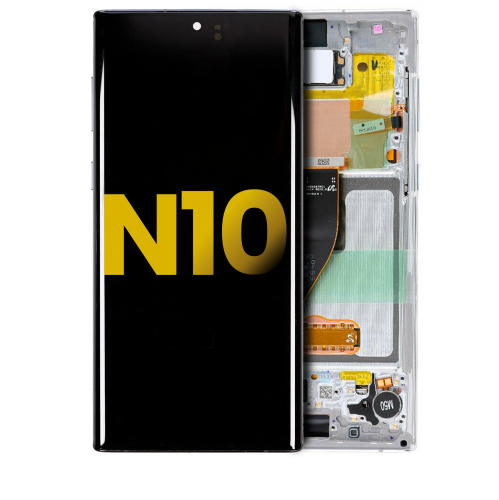 Replacement OLED Assembly With Frame Compatible For Samsung Galaxy Note 10 (Aura White) by ESOURCE PARTS - Refurbished condition - Image 3