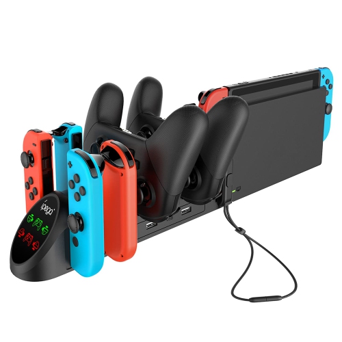 Controller Charger Station Compatible with Nintendo Switch/Switch OLED & for Pro Controller, 6 In 1 Desktop Charging Dock Co