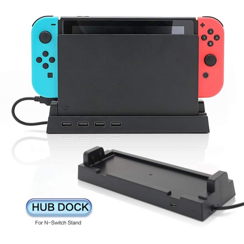 Station d’accueil Hub pour Nintendo Switch, concentrateur USB Switch pour Nintendo Switch avec 4 ports de sortie pour manettes avec fil Pro, KEYBOAR