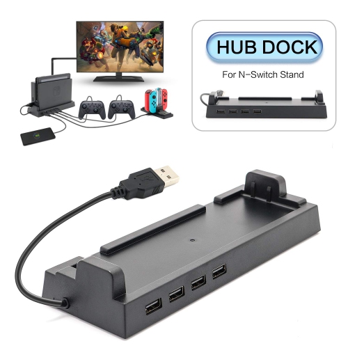 Station d’accueil Hub pour Nintendo Switch, concentrateur USB Switch pour Nintendo Switch avec 4 ports de sortie pour manettes avec fil Pro, KEYBOAR