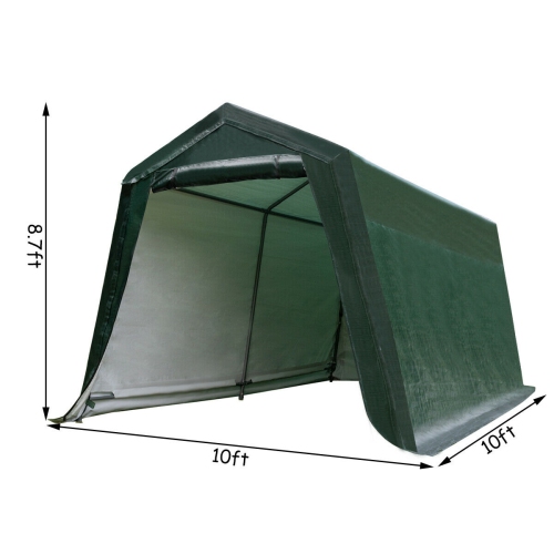 Gymax 10'x10' Patio Tent Carport Storage Shelter Shed Car Canopy Heavy Duty Green