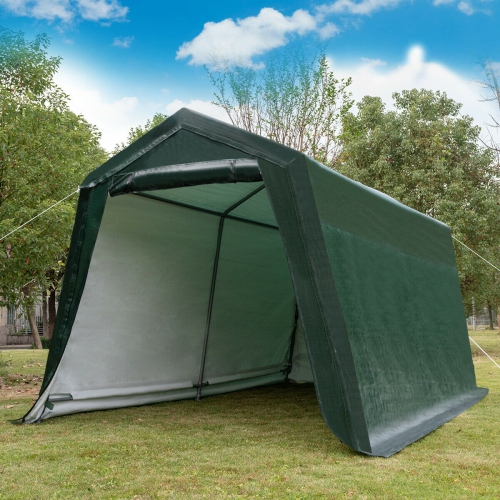 Gymax 10'x10' Patio Tent Carport Storage Shelter Shed Car Canopy Heavy Duty Green