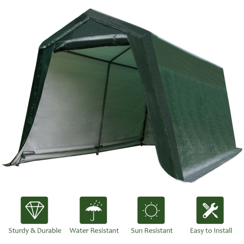 Gymax 10'x10' Patio Tent Carport Storage Shelter Shed Car Canopy Heavy Duty Green