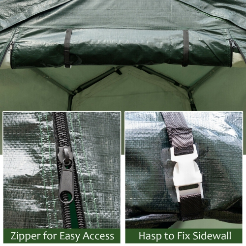 Gymax 10'x10' Patio Tent Carport Storage Shelter Shed Car Canopy Heavy Duty Green