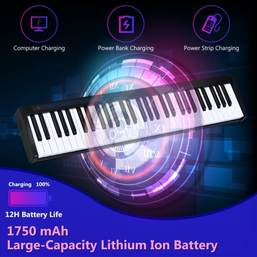 Gymax 61 Key Digital Piano Recital MIDI Keyboard Black