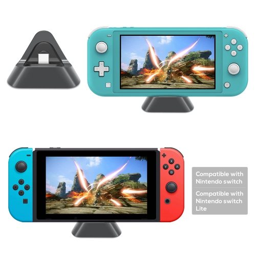 Charging Dock Compatible with Nintendo Switch Lite & Compatible with Nintendo Switch, Compact Charging Stand Station with Ty