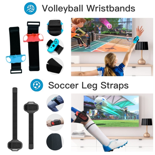 Switch Sports Accessories Bundle for Switch, 12 in 1 Family Accessories Kit with Sword, Grip, Golf Clubs, Leg Straps, Tennis