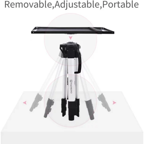VANKYO Aluminum Tripod Adjustable Projector/Laptop Stand, Multi-Function Stand, Height 17'' to 46'' for Laptop with Plate and Carrying Bag - Silver