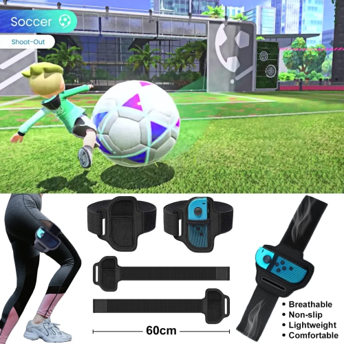 JOUALY Nintendo Switch Accessories Pack, 2022 New 9-in-1 Kit for Nintendo Switch and Switch OLED with Football Leg Strap, Jo
