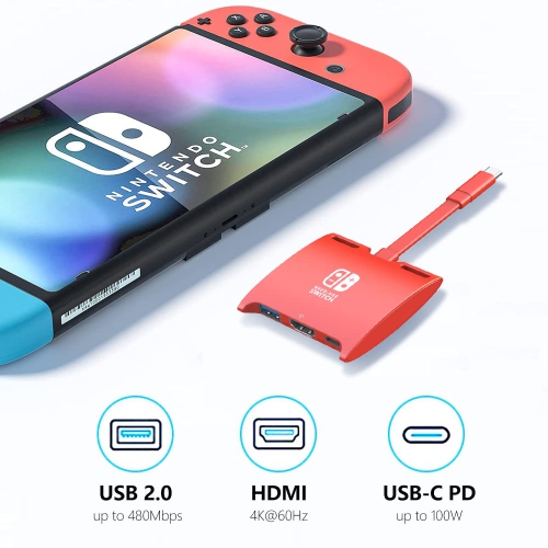 HARIBOL Switch Dock, 4K@60Hz for Nintendo Switch Dock, 1080P@60Hz for Nintendo Switch Docking Station, Mini Switch Dock with