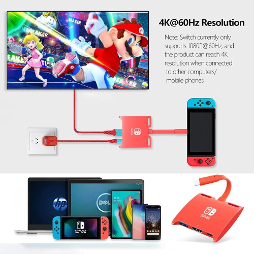 HARIBOL Switch Dock, 4K@60Hz for Nintendo Switch Dock, 1080P@60Hz for Nintendo Switch Docking Station, Mini Switch Dock with