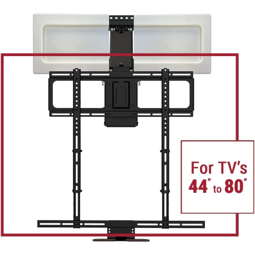MantelMount MM540 Above Fireplace Pull Down TV Mount - with Patented Heat-Sensor Handles, soundbar Attac