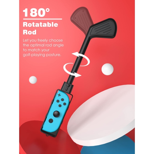 MoKo Golf Clubs Fit with Nintendo Switch Mario Golf: Super Rush Golf/Switch Sports, 2 Pack Hand Grips Game Accessories Fit S