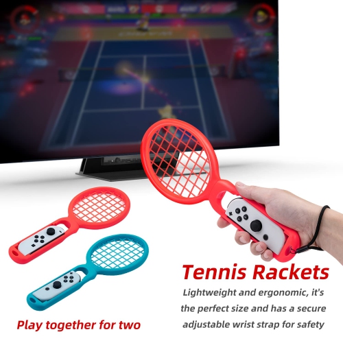 Mcbazel Switch Sport Accessories Bundle, 10 in 1 Kit for Switch/Switch OLED Sports Games with Tennis Badminton Rackets, Swor