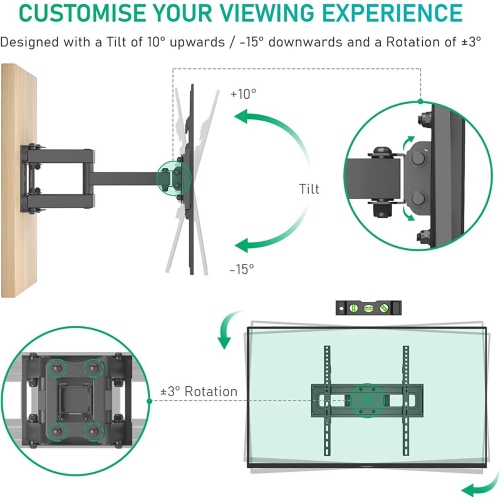 Wall Heavy-duty TV Wall Mount Bracket with Safety Lock for 37" - 70" Inch LED LCD Curved / Flat Panel TVs