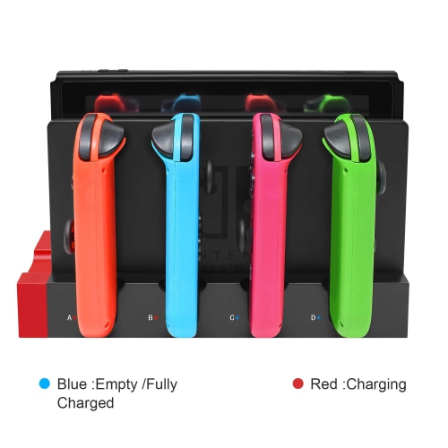 Charger for Nintendo Switch/OLED Model Joy-con, Charger Dock Stand for Joy-Cons Accessories with LED Indication, Support to