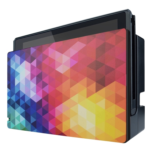 HLD  Playvital Colorful Triangle Patterned Custom Protective Case for Nintendo Switch Charging Dock, Dust Anti Scratch Dust Hard