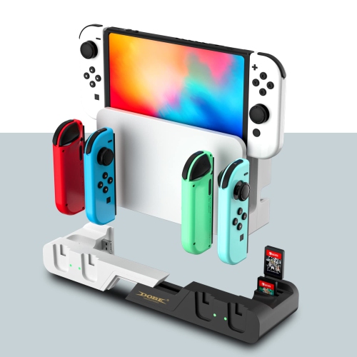 ECHZOVE Joy Cons Charging Station, Switch OLED Controller Charger White, Remote Charger Compatible with Switch and Switch OL