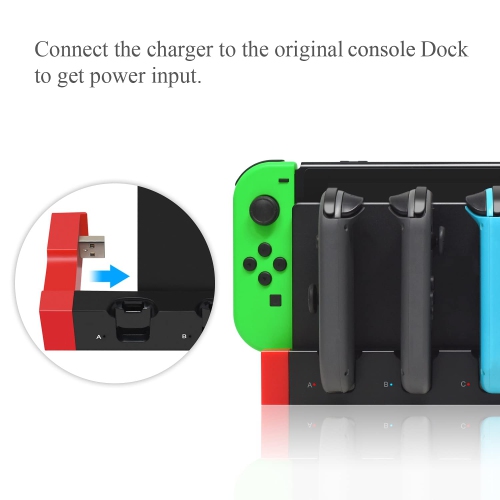 FastSnail Charger Compatible with Nintendo Switch for Joy-con Controller, Charging Dock Stand Station Base Compatible with J