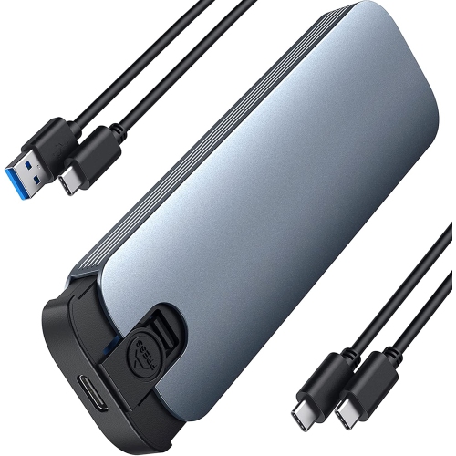 Adaptateur de boîtier SSD M.2 NVME SATA, 10Gbps lecteur de boîtier USB 3,2  2 génération, boîtier externe NVME sans outil prenant en charge les clés  M&B+M 2242/2260/2280 (avec câbles USB C et