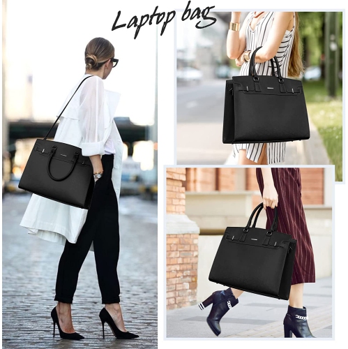 Laptop Bags for Women 15.6 inch Laptop Tote Bag PU Leather