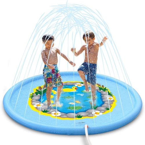 Sprinkle & Splash Play Mat, Upgraded 67" Summer Outdoor Water Toys Wading Pool Splash Pad for Toddlers Baby, Outside Water Play Mat for 1-10 Years