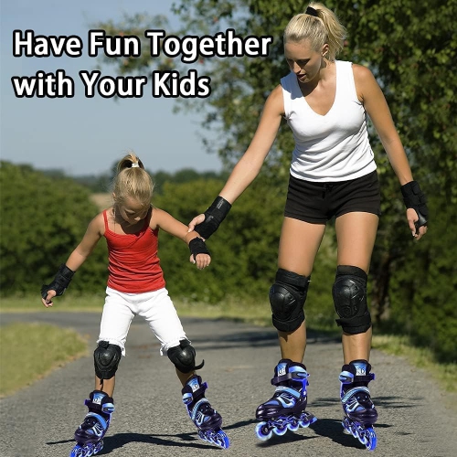 Patins à roues alignées pour enfants et adultes, lames à roulettes de taille réglable pour garçons et filles, patins à roulettes d'extérieur avec