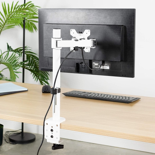 V Premium Aluminum Heavy Duty Monitor Arm for Ultrawide Monitors up to 49 inches and 33 lbs, Single Desk Mount Stand, Pneumatic Height, Max VESA