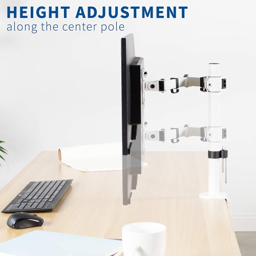 V Premium Aluminum Heavy Duty Monitor Arm for Ultrawide Monitors up to 49 inches and 33 lbs, Single Desk Mount Stand, Pneumatic Height, Max VESA