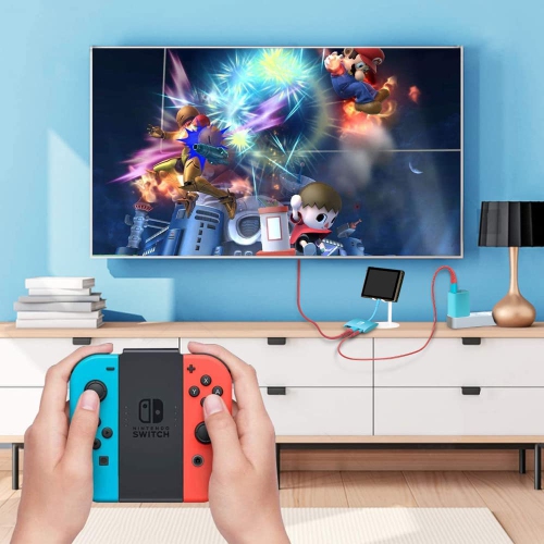 HARIBOL Switch Dock for Nintendo, Compact Size Switch Dock, Portable Nintendo Switch Docking Station with HDMI, USB and 100W