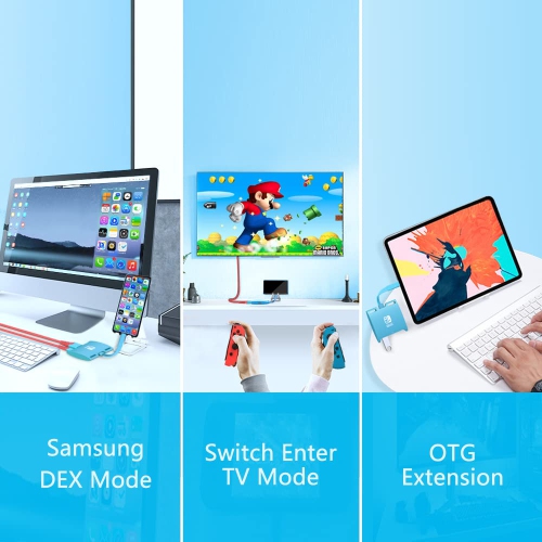 HARIBOL Switch Dock for Nintendo, Compact Size Switch Dock, Portable Nintendo Switch Docking Station with HDMI, USB and 100W