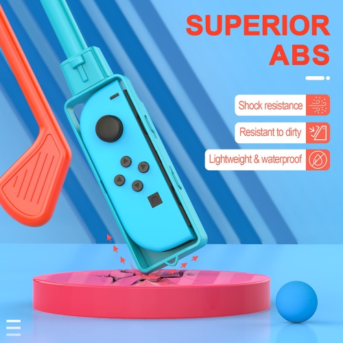 TiMOVO Golf Clubs Compatible with Nintendo Switch Mario Golf: Super Rush Game/Switch Sports, 2 Pack Golf Handle with Hand St