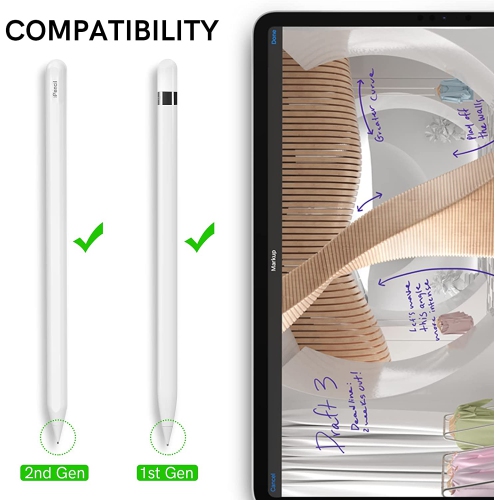 2 Pack Compatible with Apple Pencil Tips, No Wear Out Fine Point Precise Control Pen Like Nibs for Apple Pencil 1st Gen and 2nd Generation