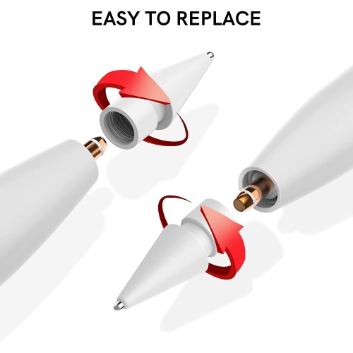 2 Pack Compatible with Apple Pencil Tips, No Wear Out Fine Point Precise Control Pen Like Nibs for Apple Pencil 1st Gen and 2nd Generation