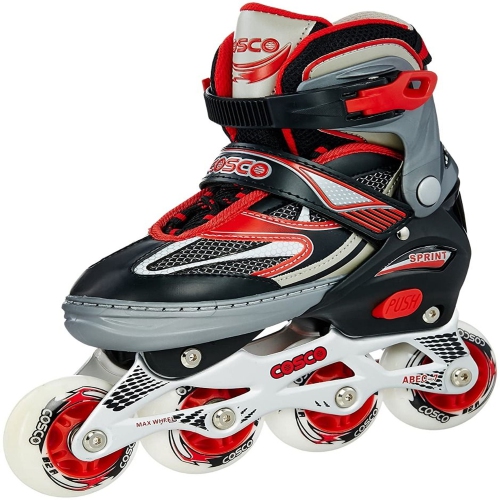 Patins à roulettes filles enfants, patins quad réglables avec roues lumineuses, patins à roulettes chaussures taille 5 de bottes de chaussures, sac