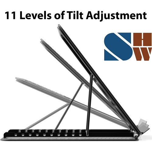 S – Support pour ordinateur portatif pour support de bureau ajustable pour livre/tablette, noir