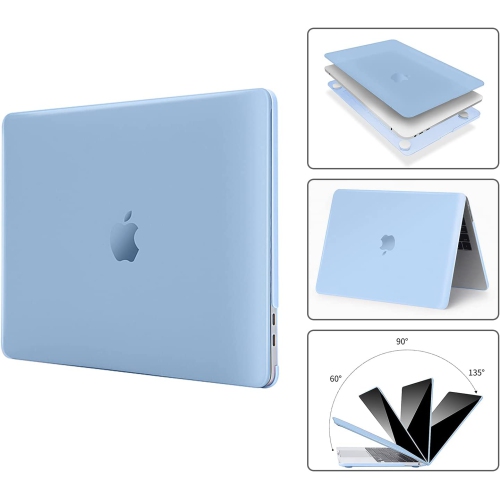 E Compatible with New MacBook Air 13.6 inch Case 2022 A2681 M2 Chip with Retina Display,Blue Plastic Hard Shell Case + Silicone Keyboard Skin Cover +