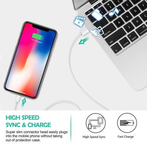 S for iPhone Charger Cord, 4 Pack 6ft Lightning Cable iPhone Charger Cable MFi Certified Compatible iPhone 14/13/12/11 Xs Max XR X 8 7 6s Plus ipad