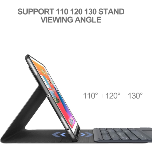 DOLAER Wireless Detachable Keyboard Case with Smart Trackpad & Pencil Holder for iPad 7th/8th/9th Generation 10.2 inch
