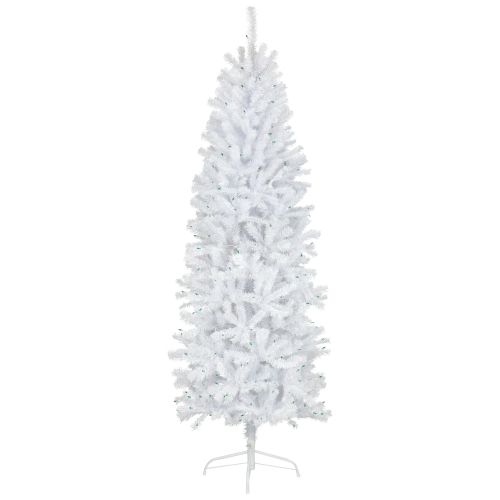 NORTHLIGHT  6.5' Pre-Lit Slim Geneva White Spruce Artificial Christmas Tree Lights In Green